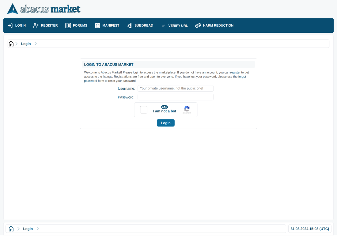 Accessing Abacus Market