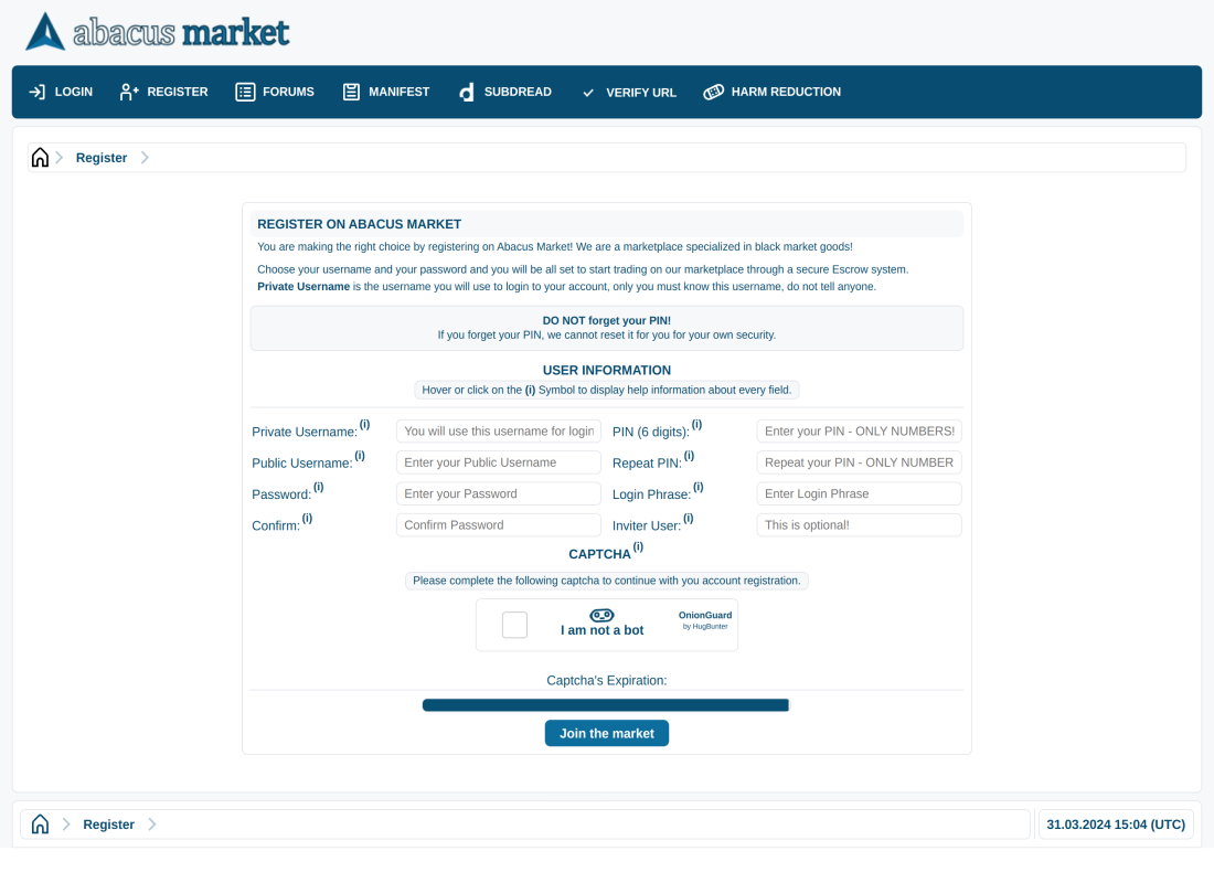 Joining Abacus Market