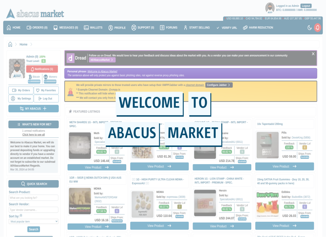 Abacus Market Darkweb Preview